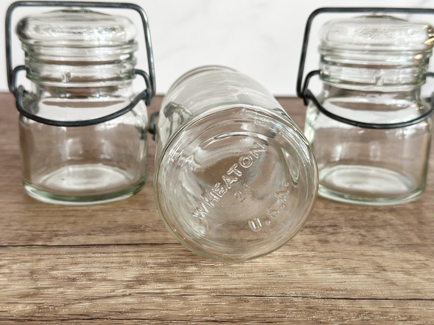 Set of Three Glass Jars with Lids