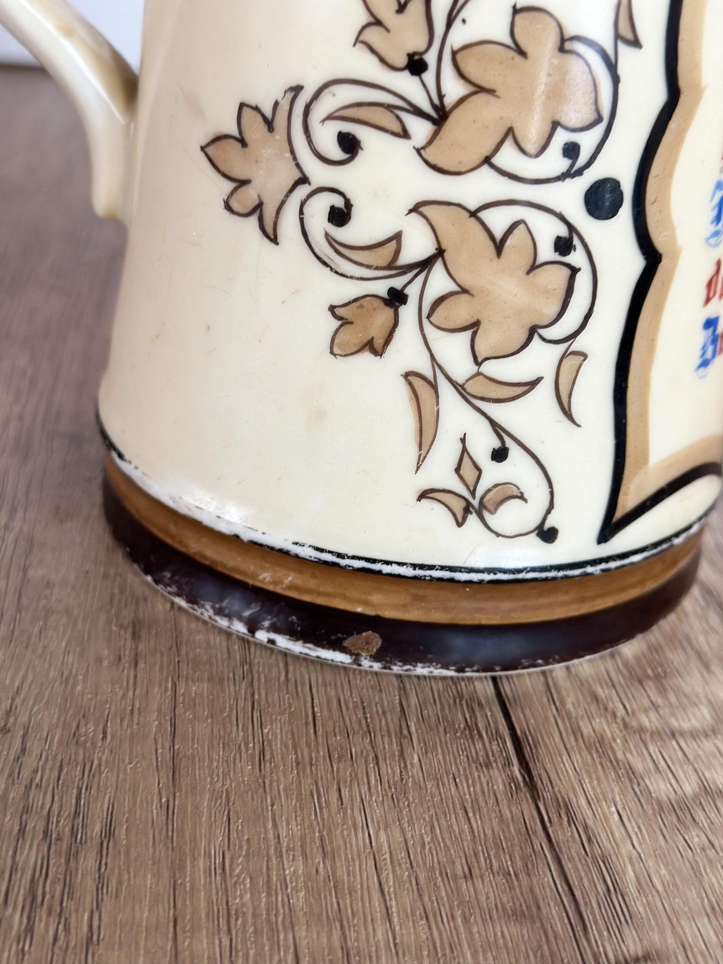 German Beer Stein with Pewter Lid - Vintage Stein