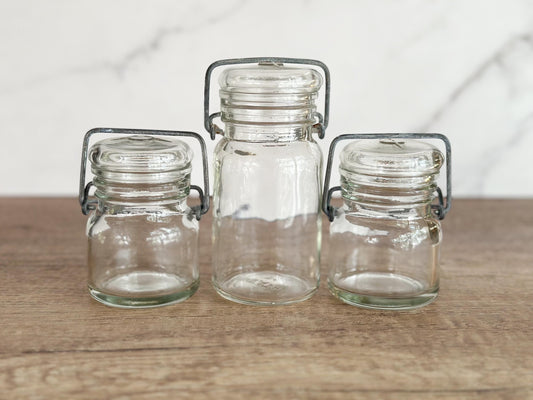 Set of Three Glass Jars with Lids