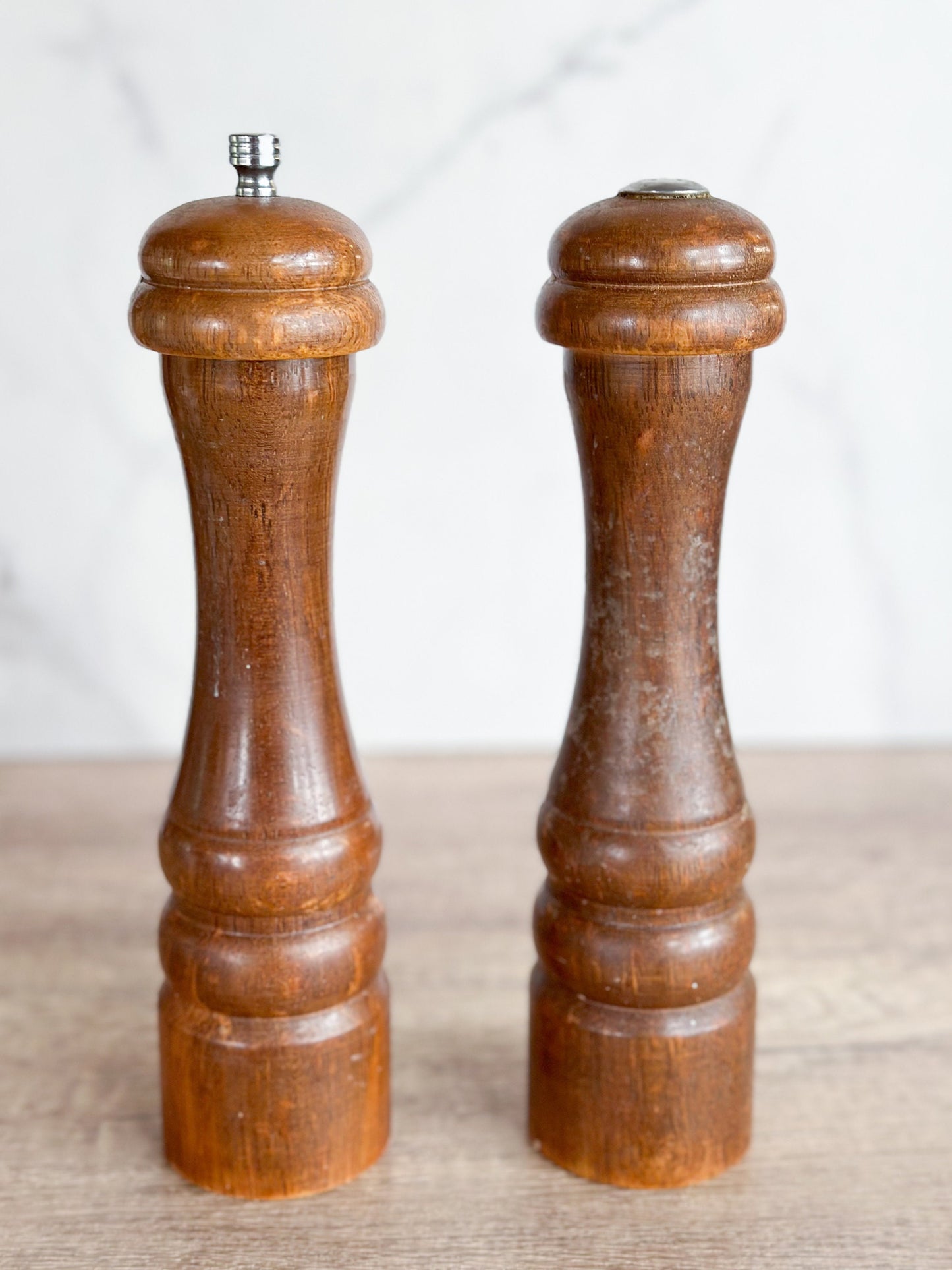 Tall Wooden Salt and Pepper Shakers