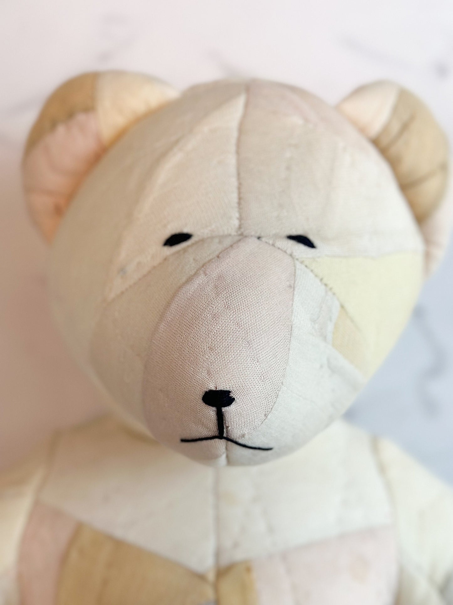 Large Vintage Parchwork Teddy Bear