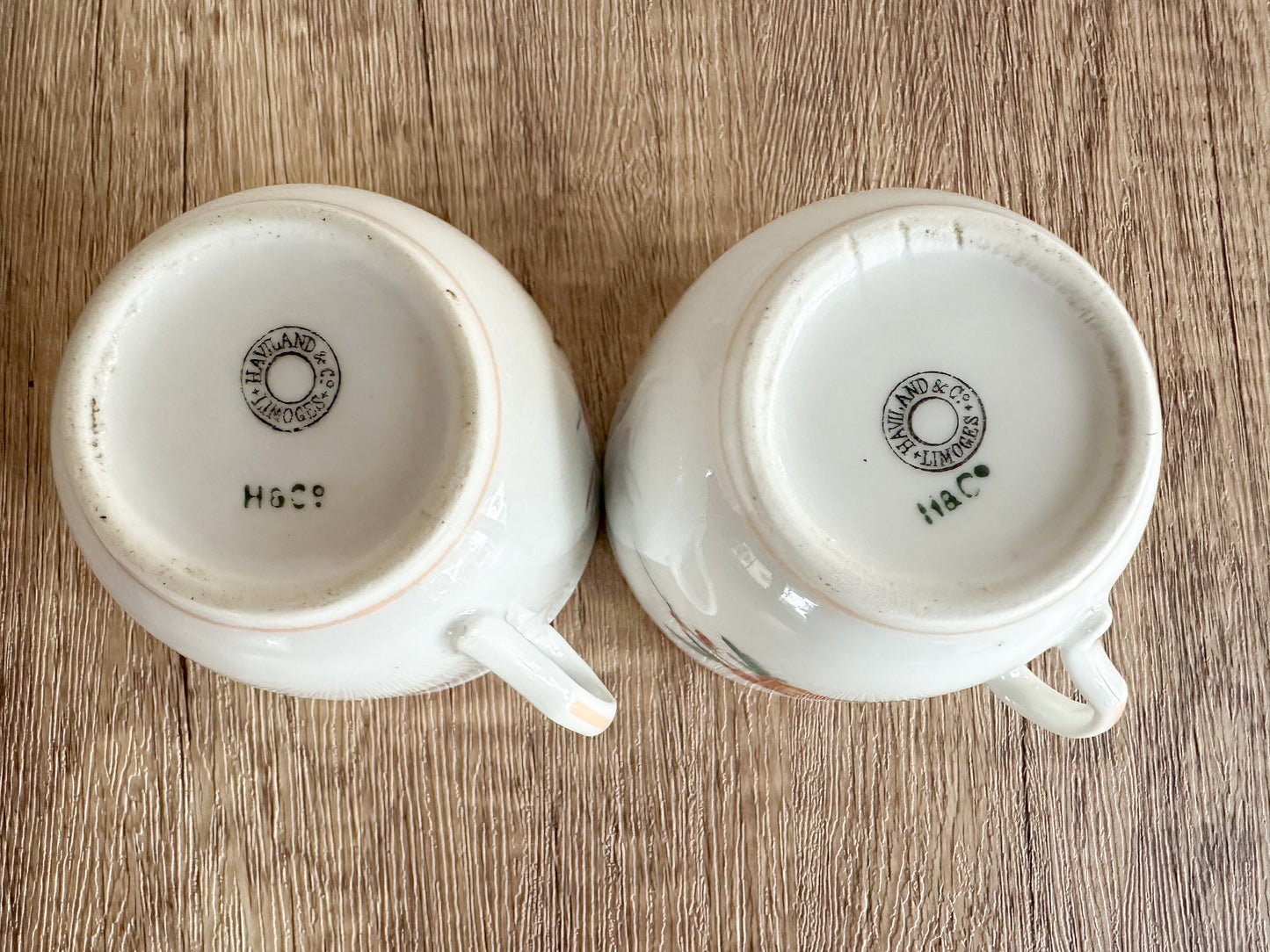 Pair of Floral Limoges Haviland Teacups