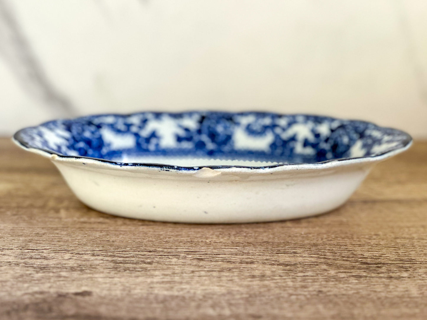 TOGO Blue Flow Transferware Dish - Antique Blue and White China