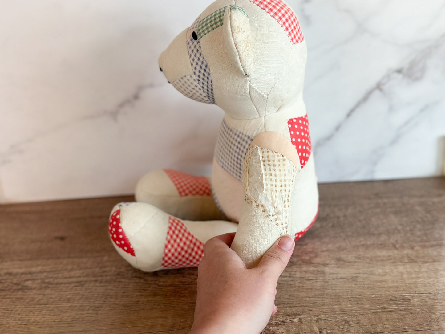 Small Vintage Parchwork Teddy Bear