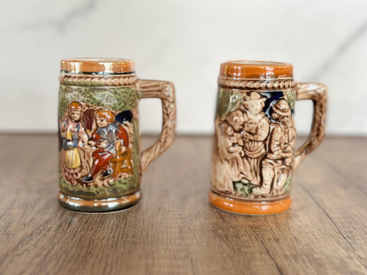 Pair of Mini Vintage Beer Steins