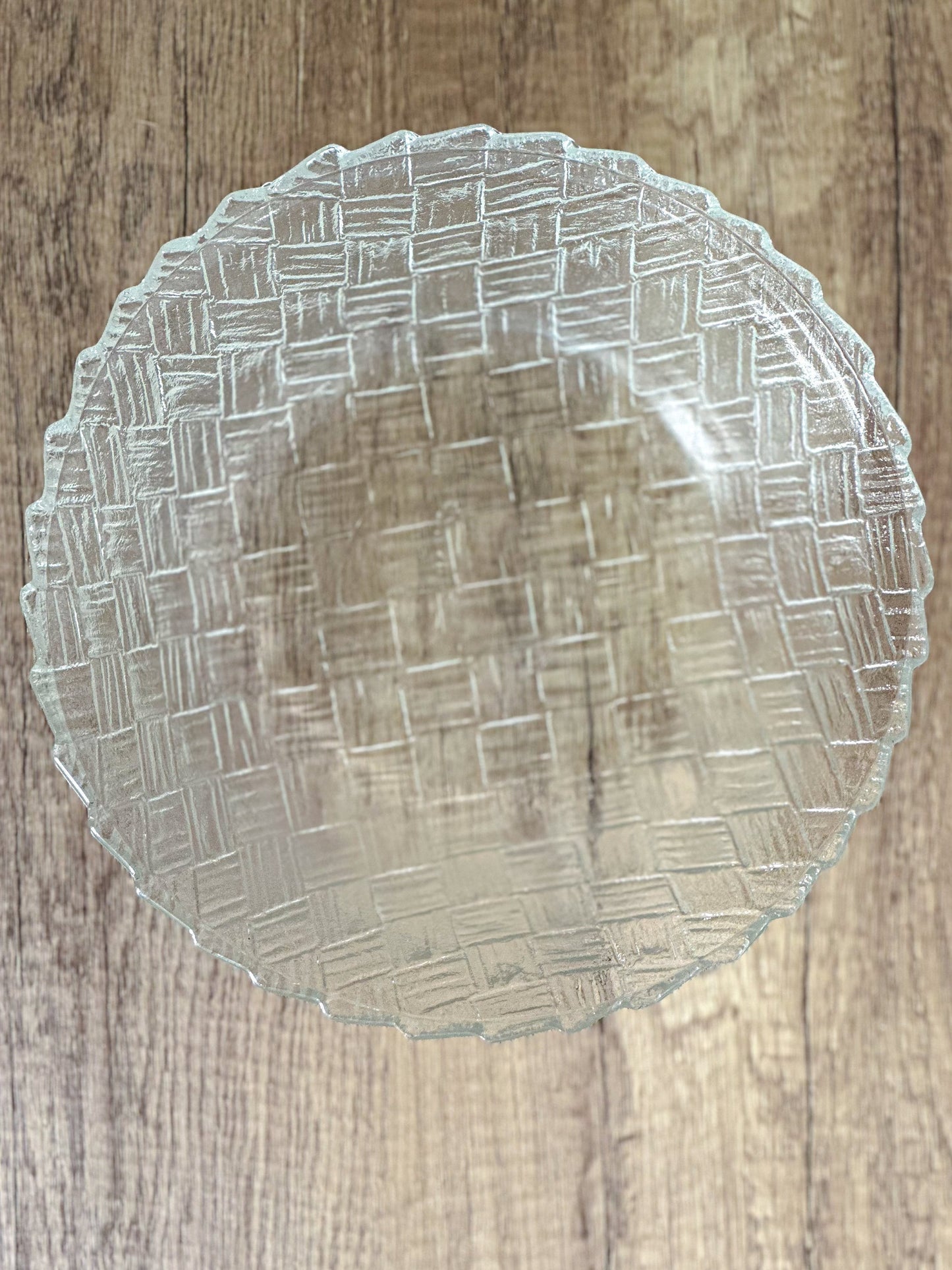 Vintage Indiana Glass Basket Weave Serving Bowl