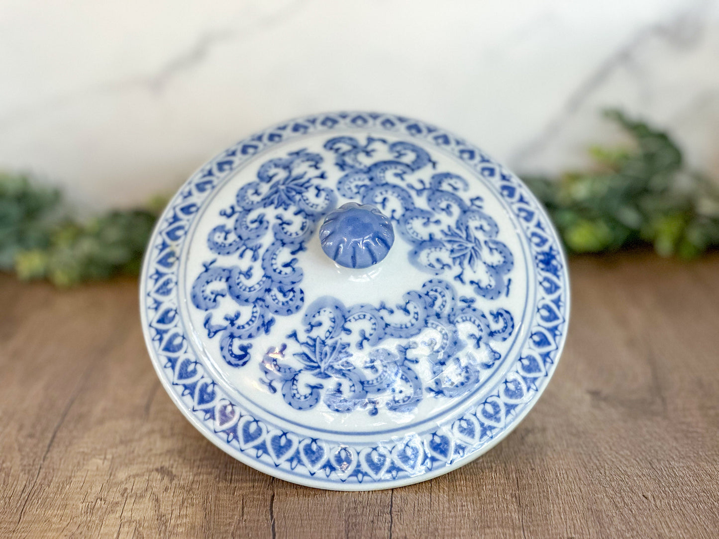 Blue and White Tureen - Vintage Tureen - Chinoiserie Pot - Ceramic Pot