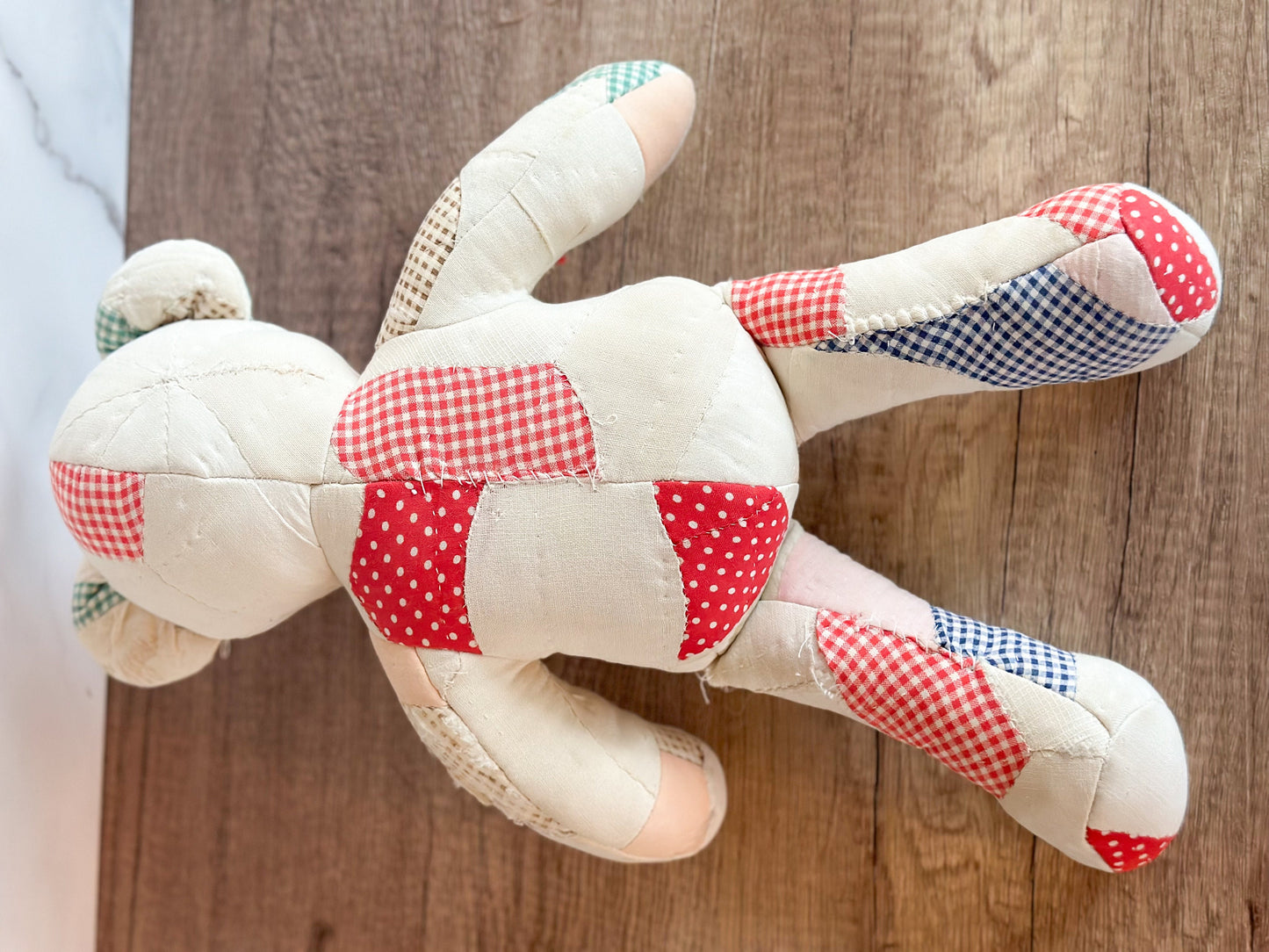 Small Vintage Parchwork Teddy Bear