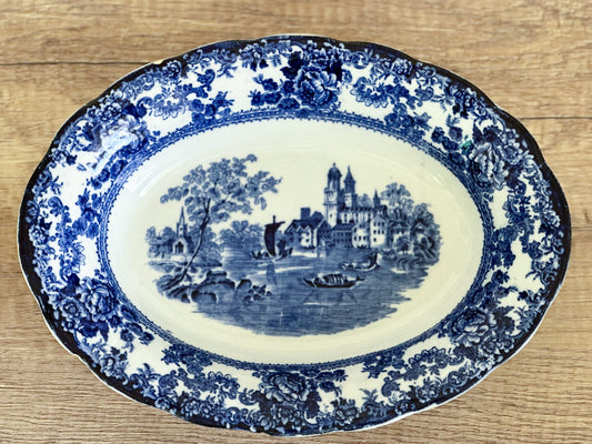 TOGO Blue Flow Transferware Dish - Antique Blue and White China
