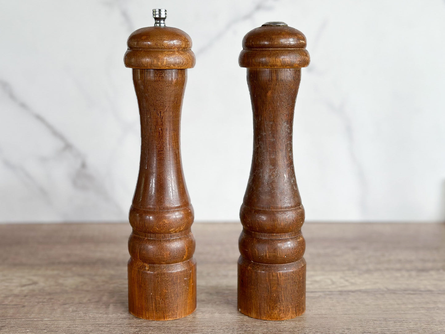 Tall Wooden Salt and Pepper Shakers