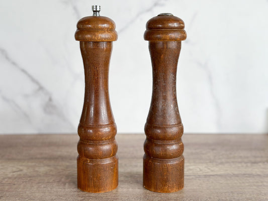 Tall Wooden Salt and Pepper Shakers