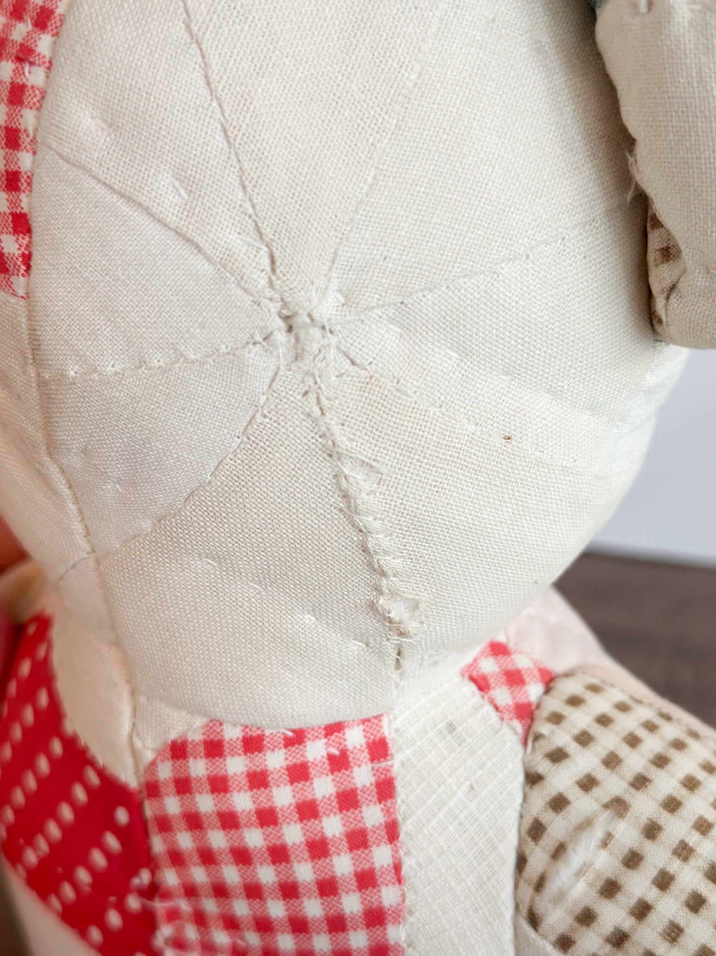 Small Vintage Parchwork Teddy Bear