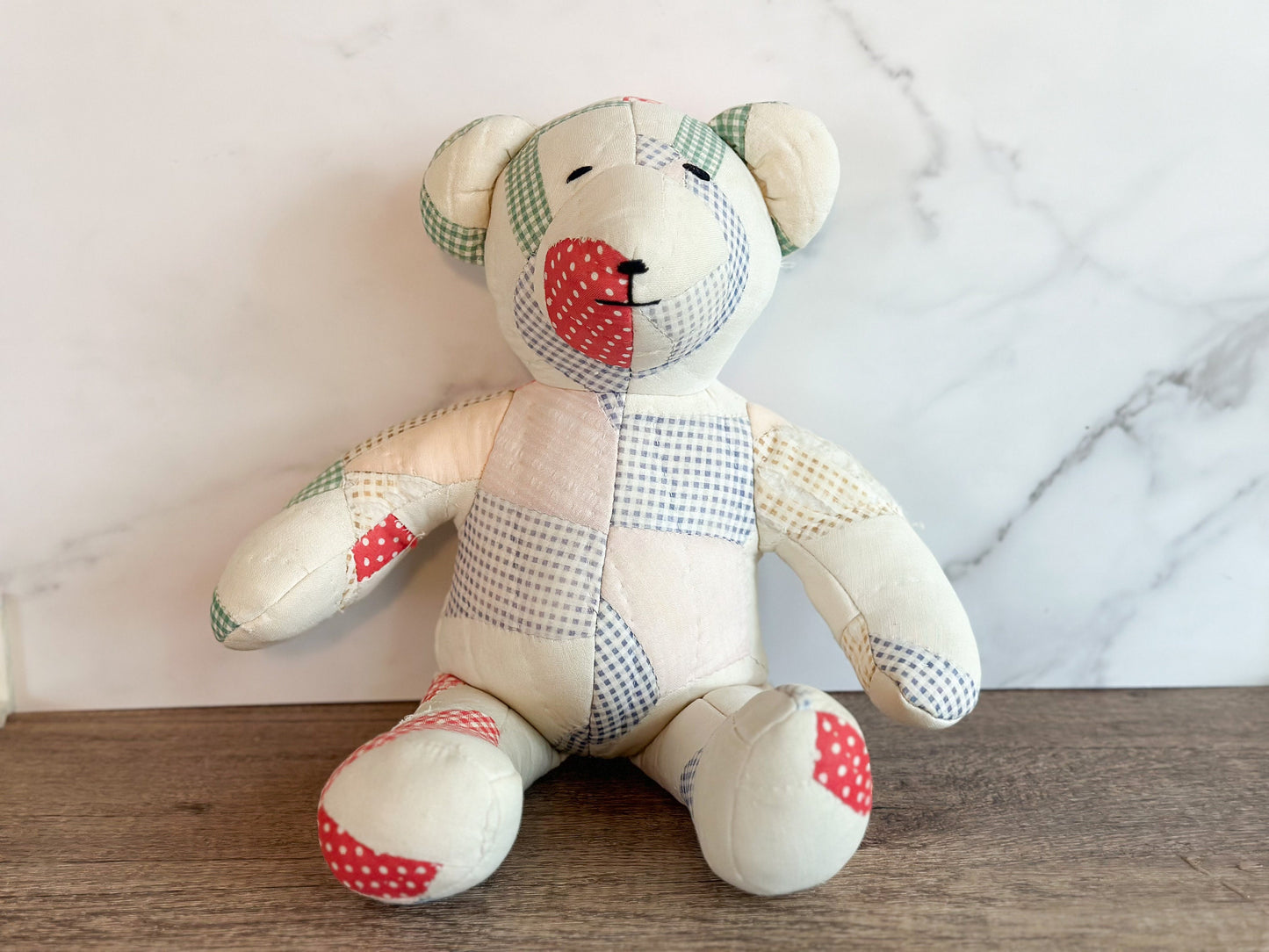 Small Vintage Parchwork Teddy Bear