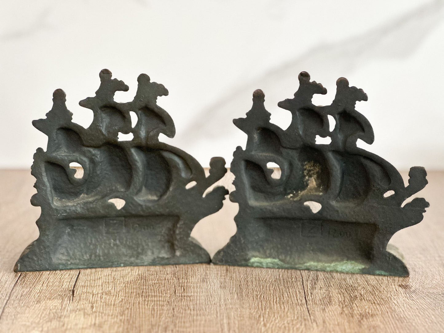 Old Spanish Ship Cast Iron Bookends