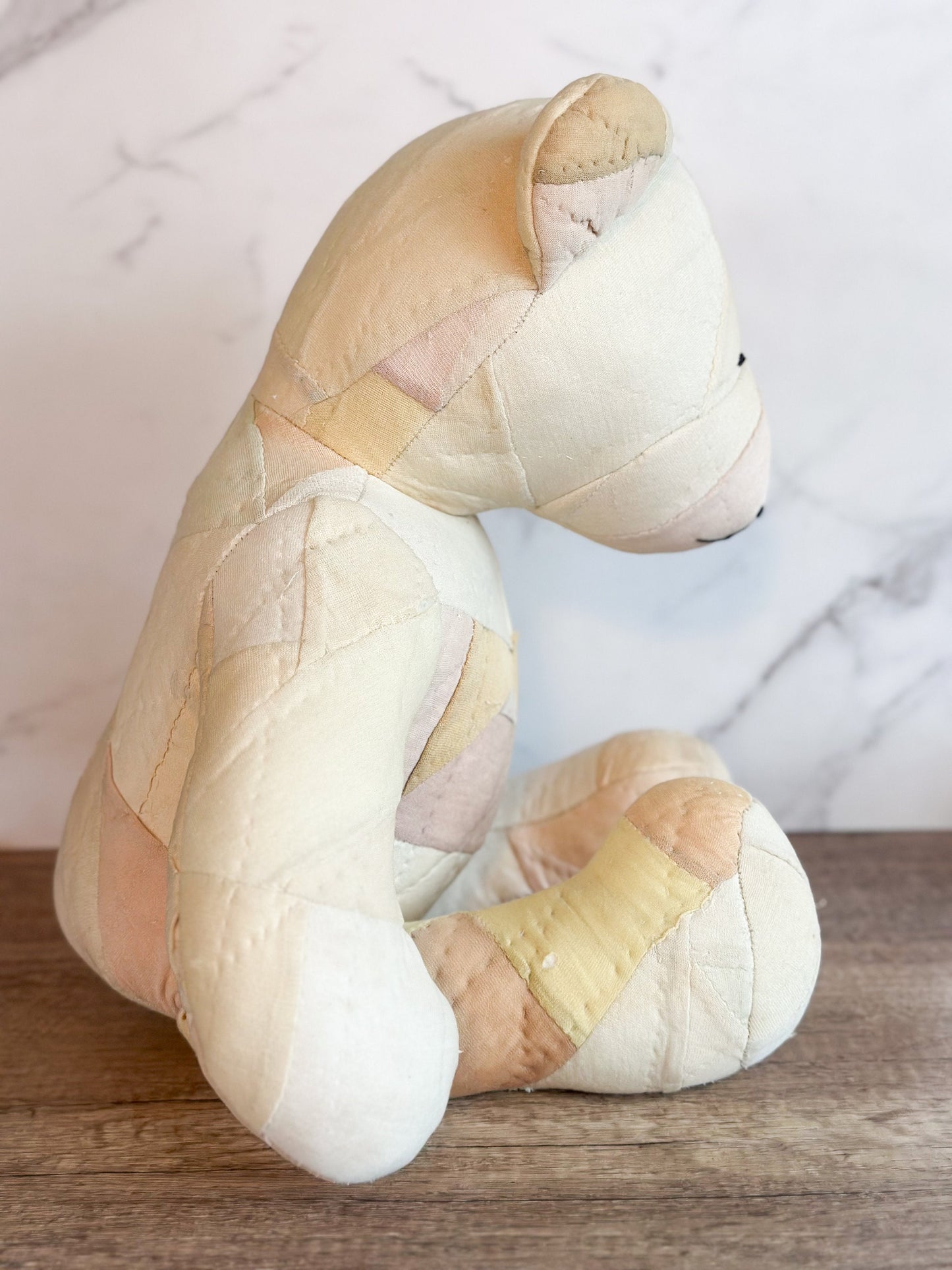 Large Vintage Parchwork Teddy Bear