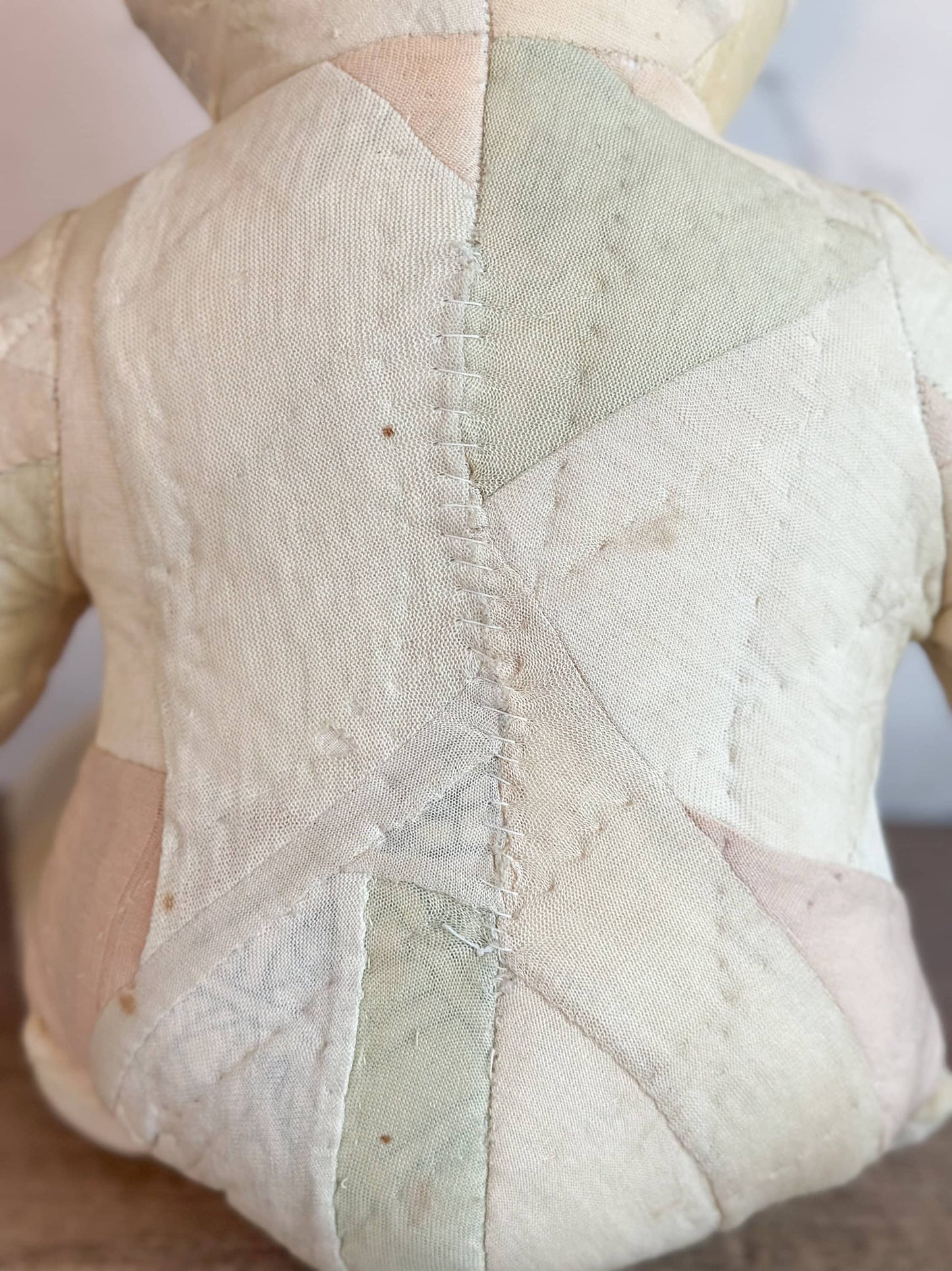 Large Vintage Parchwork Teddy Bear