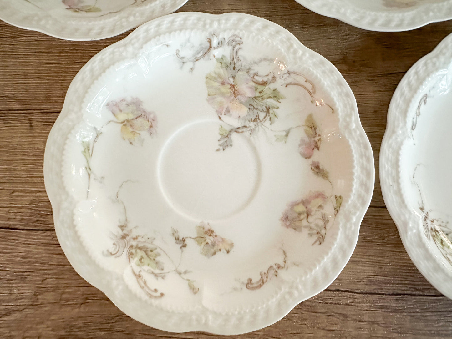 Haviland & Co. Limoges France Floral Saucers Set of 5