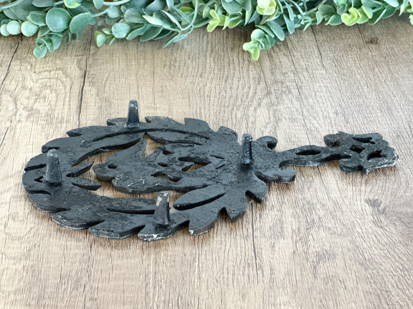 Cast Iron Trivet - Eagle on Heart - Vintage Trivet