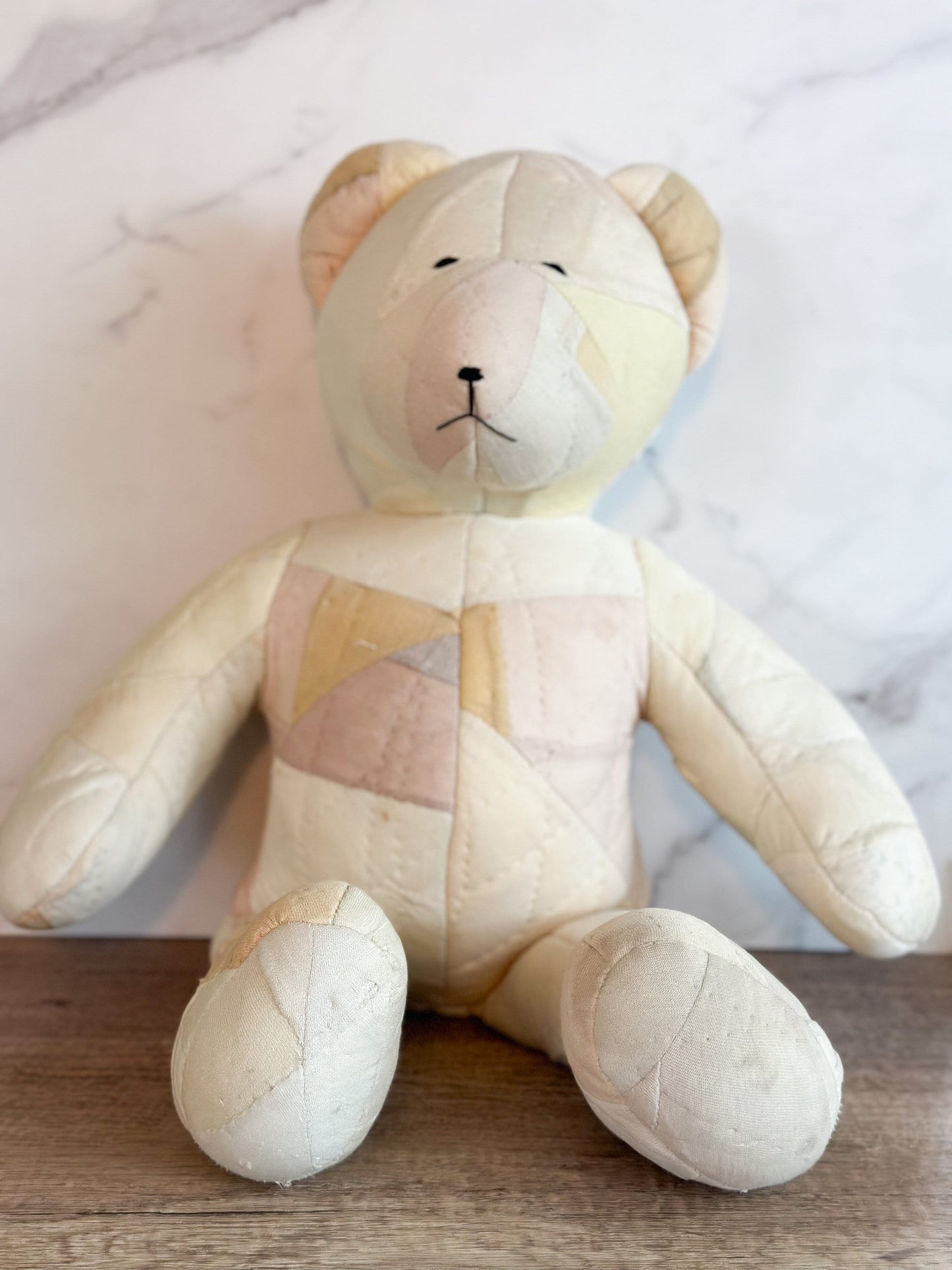 Large Vintage Parchwork Teddy Bear