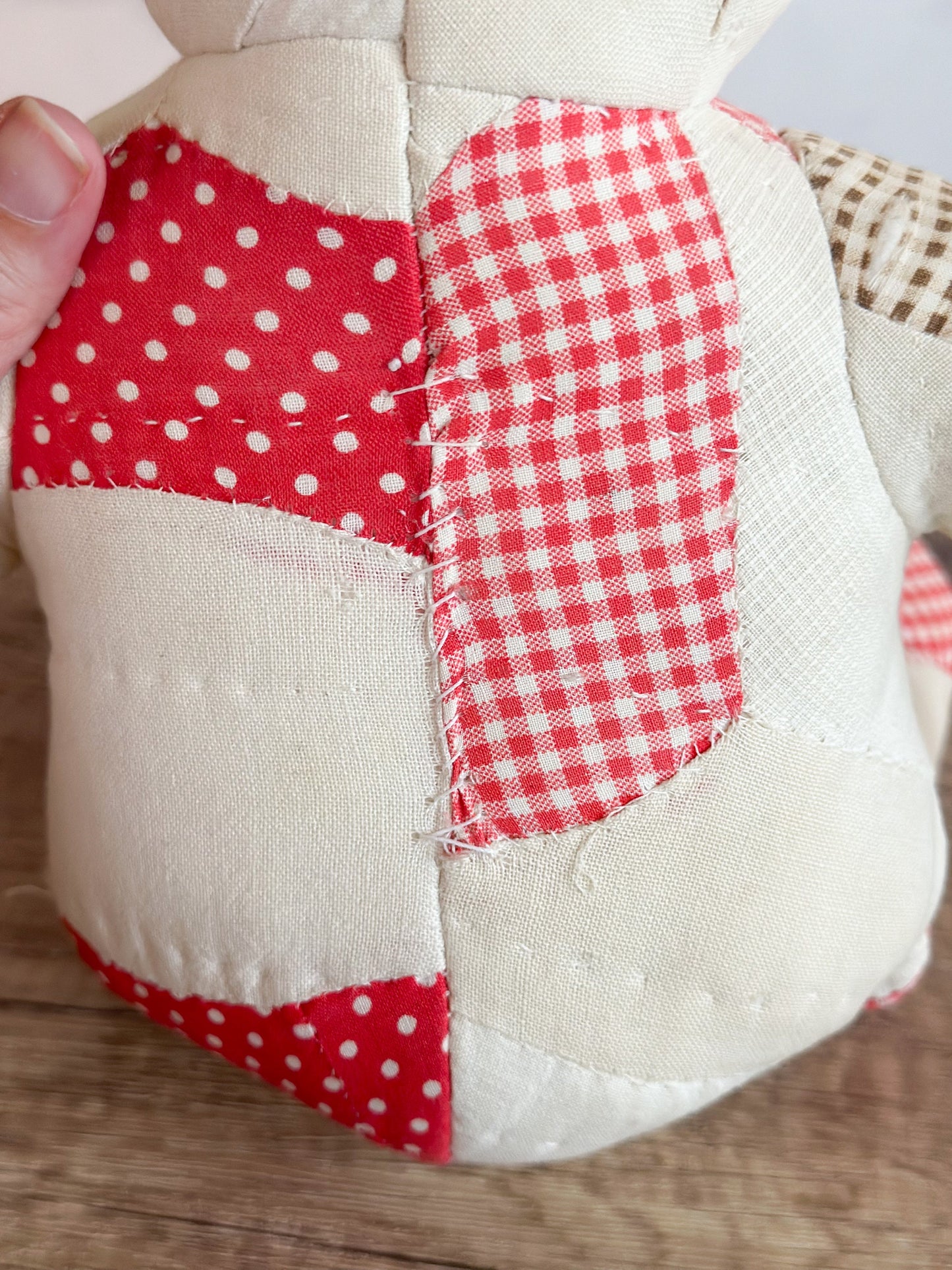 Small Vintage Parchwork Teddy Bear