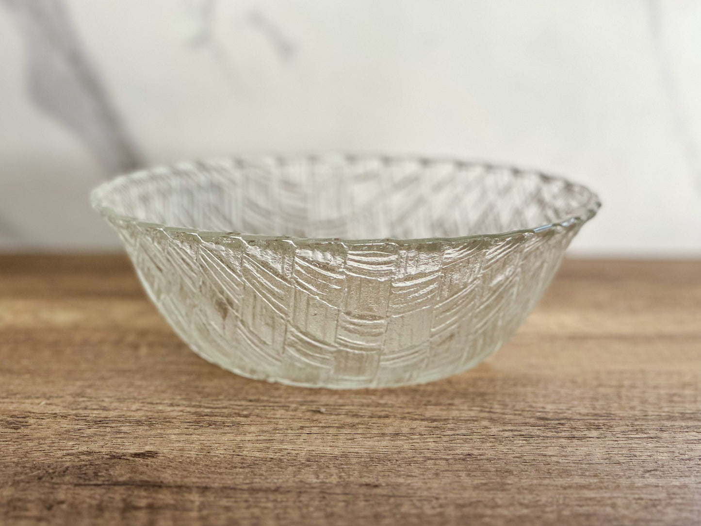 Vintage Indiana Glass Basket Weave Serving Bowl